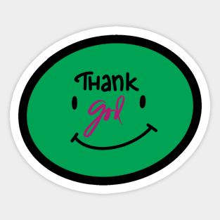 Typography of “Thank God” Sticker
